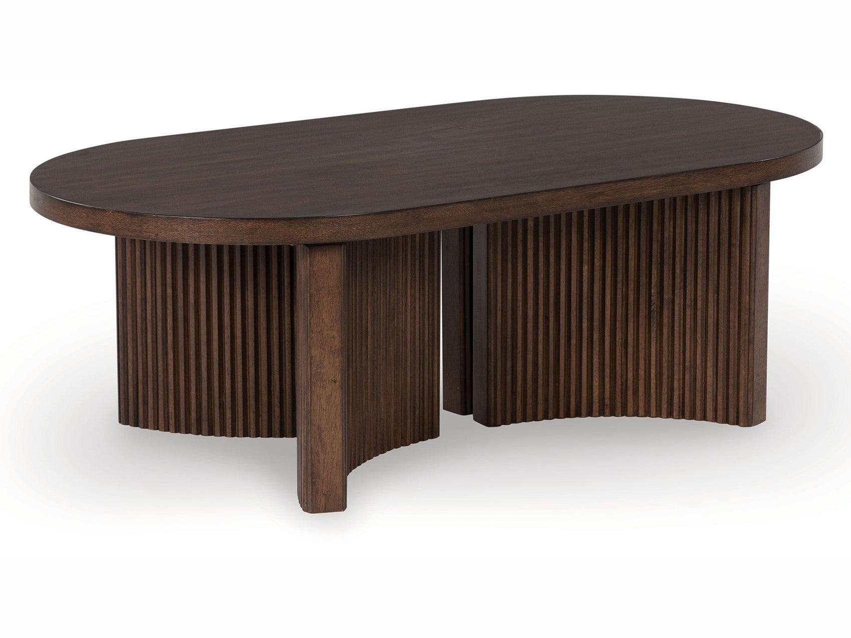 Korestone - Oval Cocktail Table - Dark Brown