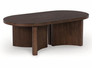 Korestone - Oval Cocktail Table - Dark Brown