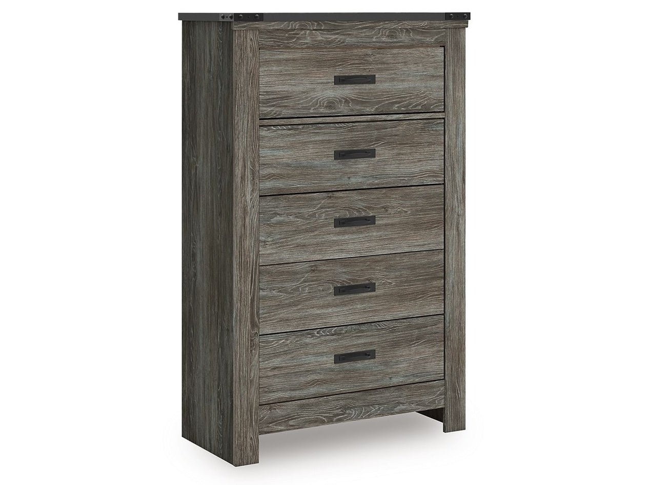 Frandern - Five Drawer Chest - Gray
