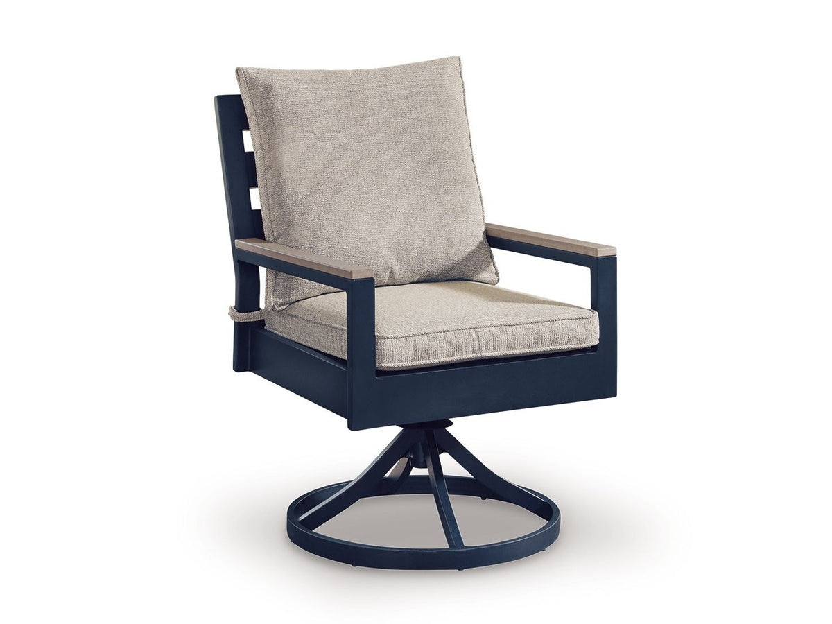 East Beach - Swivel Chair With Cushion (Set of 2) - Blue
