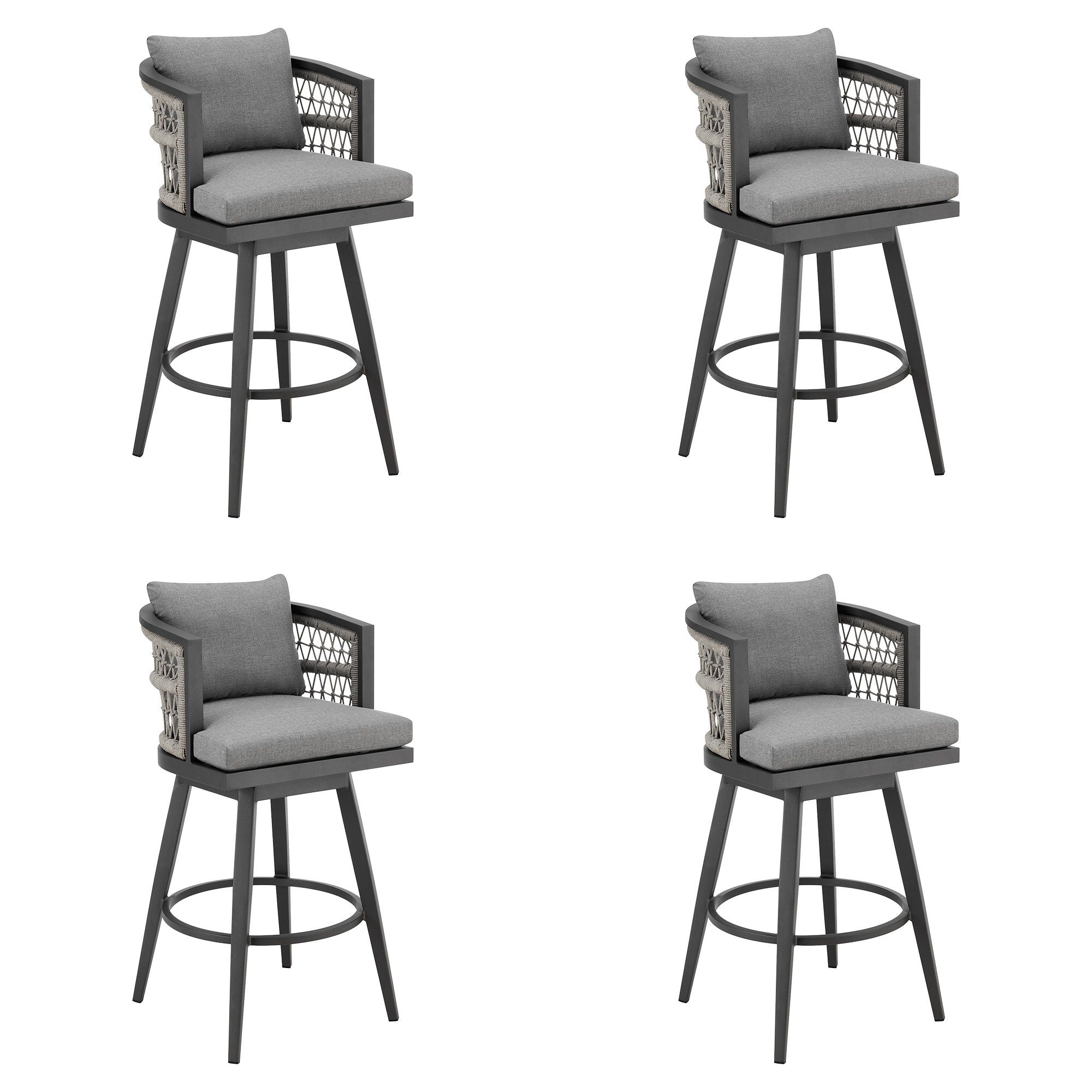 Zella - Outdoor Patio Swivel Bar Stool Set