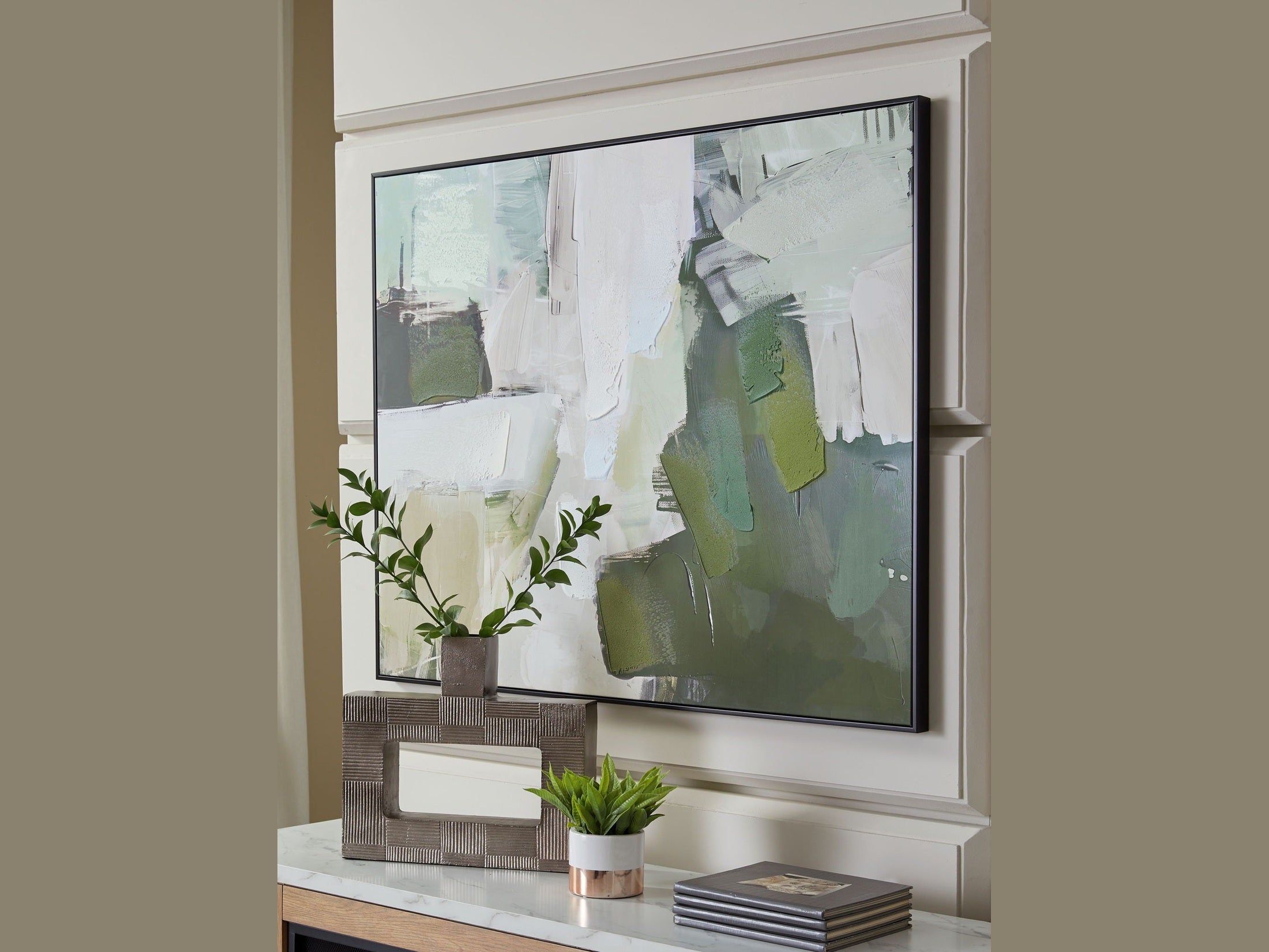 Vinick - Wall Art - Green / Gray / White