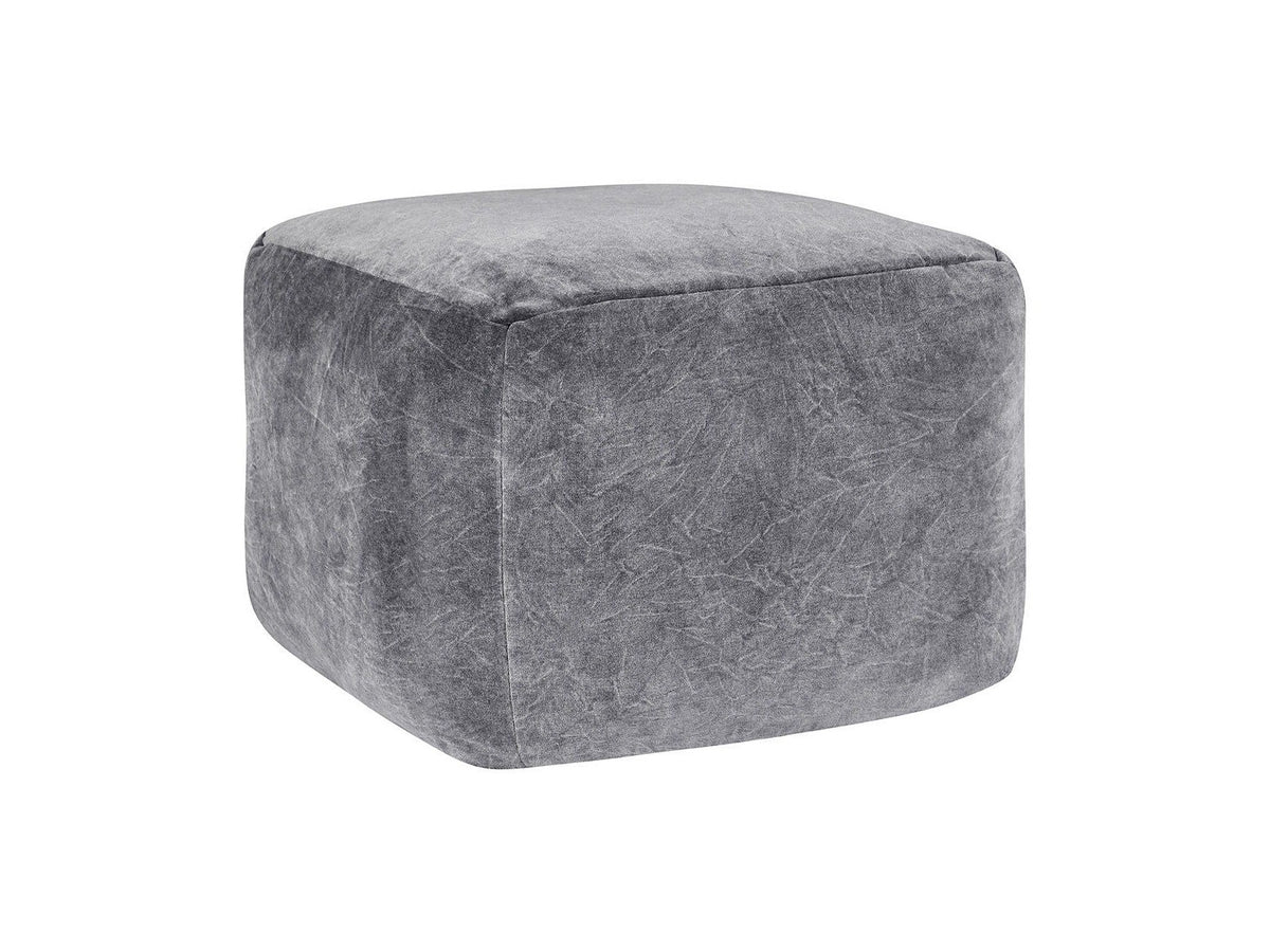 Heirloom - Velvet Pouf - Stone Gray