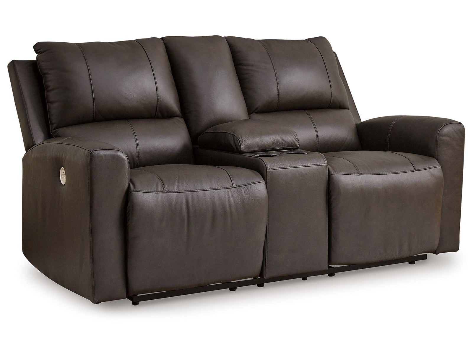 Boxmere - Dbl Power Reclining Loveseat with Console - Storm