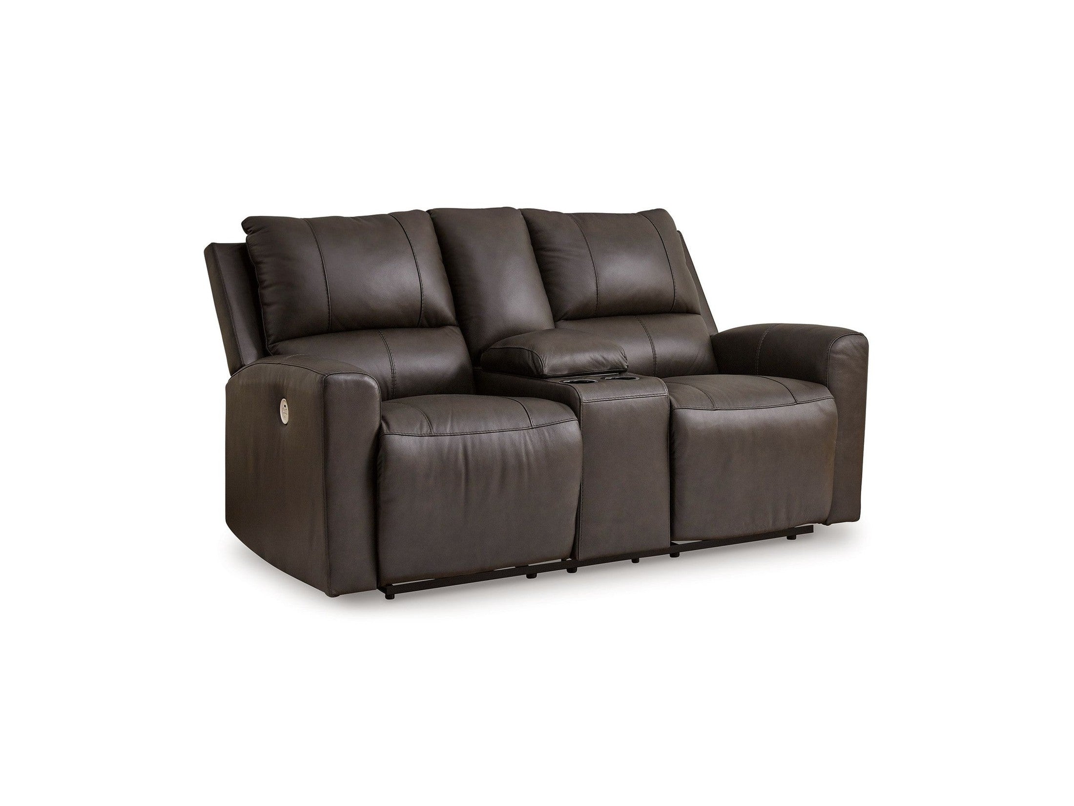 Boxmere - Dbl Power Reclining Loveseat with Console - Storm