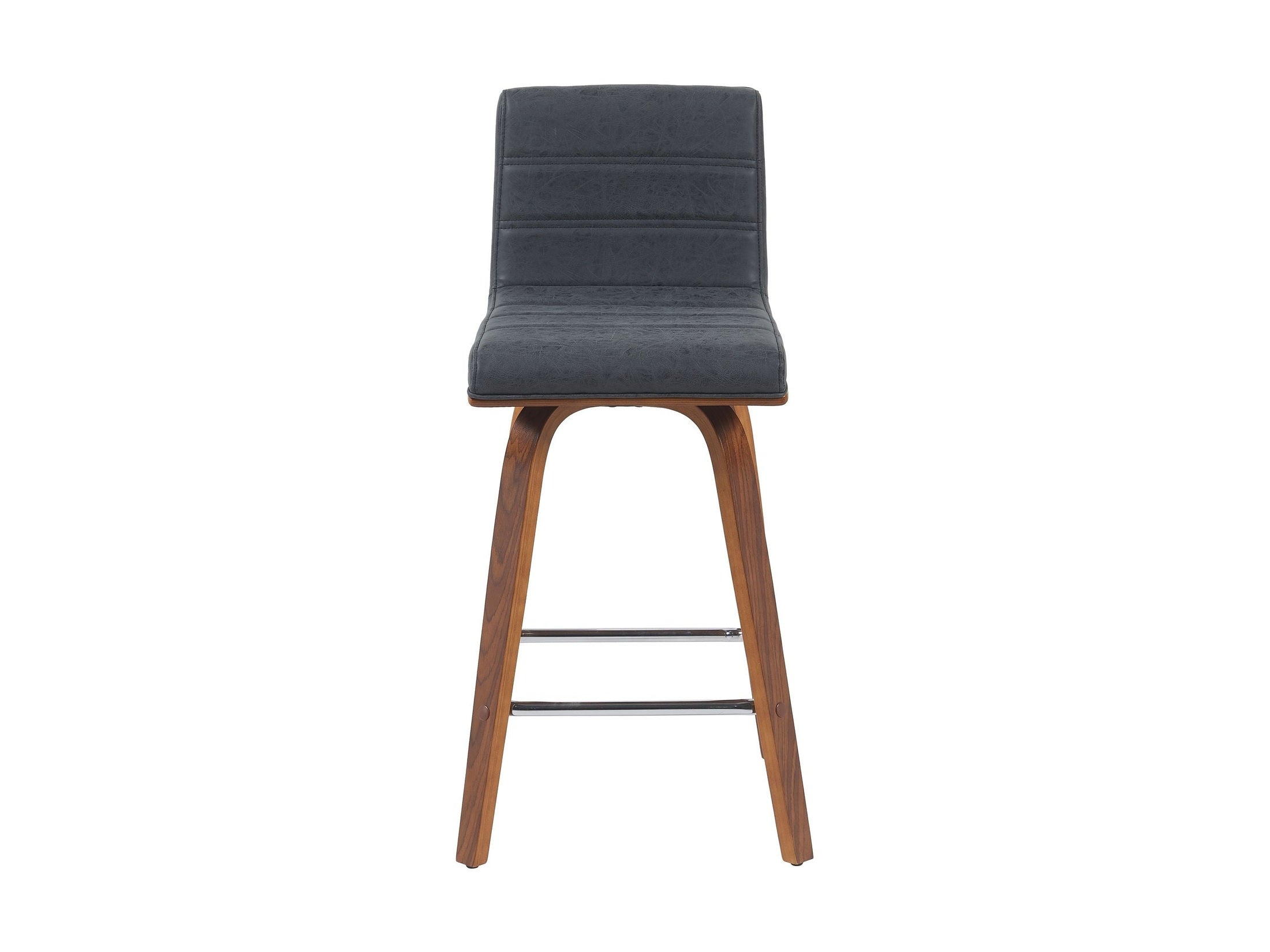 Vienna - Modern Counter Height Swivel Bar Stool - Walnut Finished Wood Frame