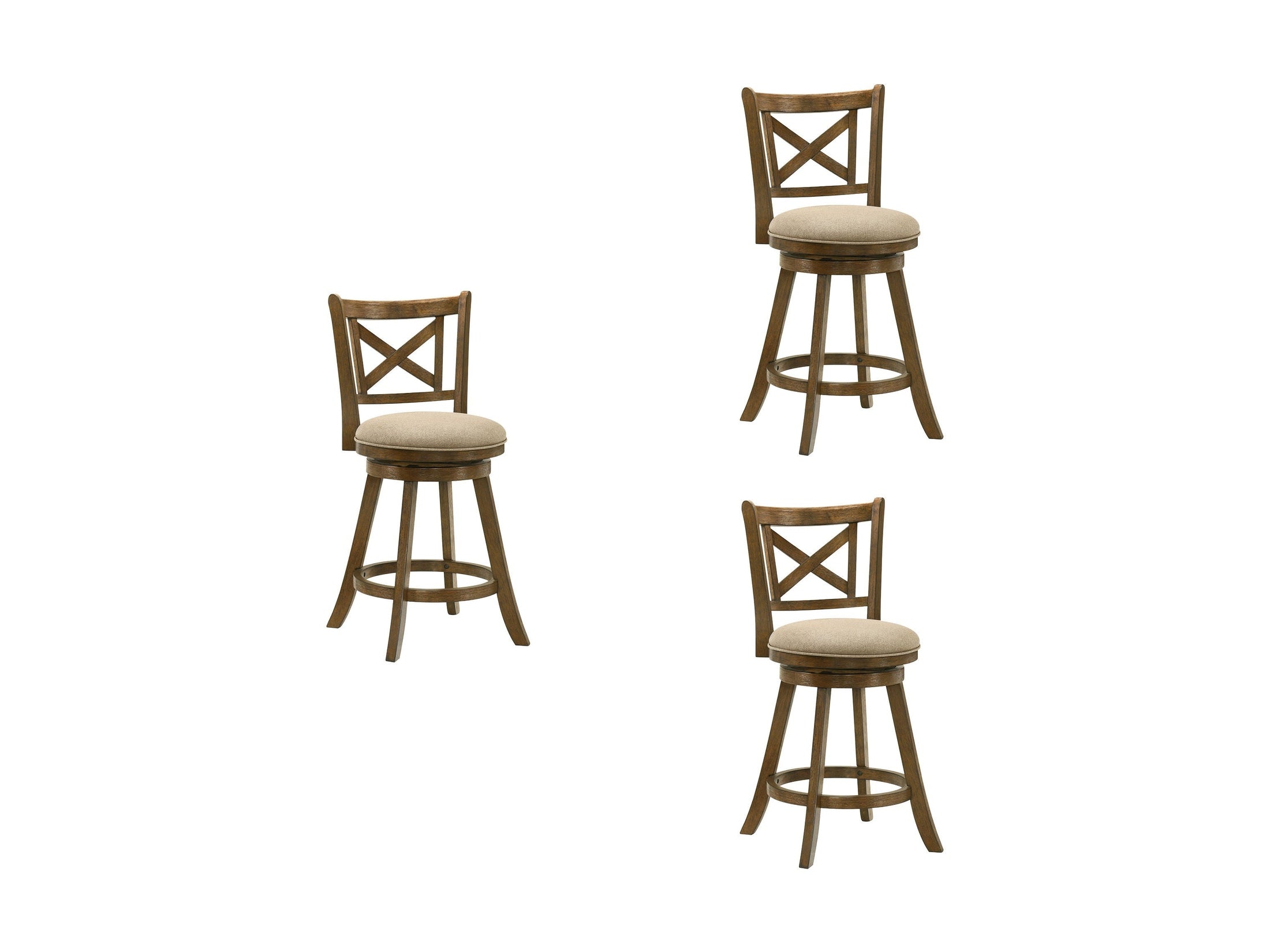Kodi - Modern Farmhouse Swivel Wood Counter Height Kitchen Bar Stool