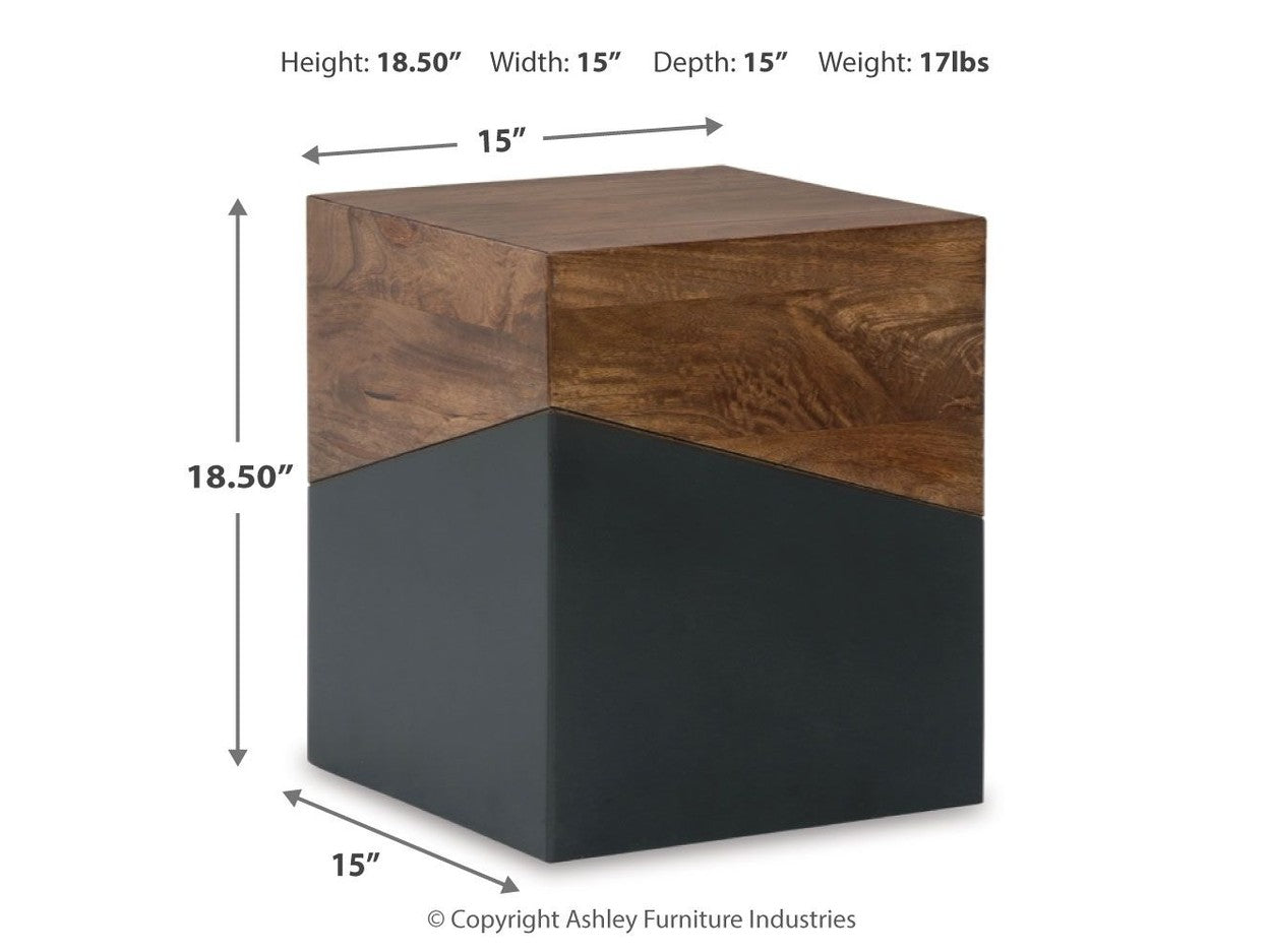 Trailbend - Accent Table - Brown / Gunmetal