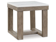 Loyaska - Square End Table - Brown / Ivory