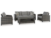 Oasis Court - Sofa, Chairs, Table Set (Set of 4) - Gray