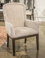Wickenger - Dining Upholstered Arm Chair (Set of 2) - Light Gray / Dark Brown