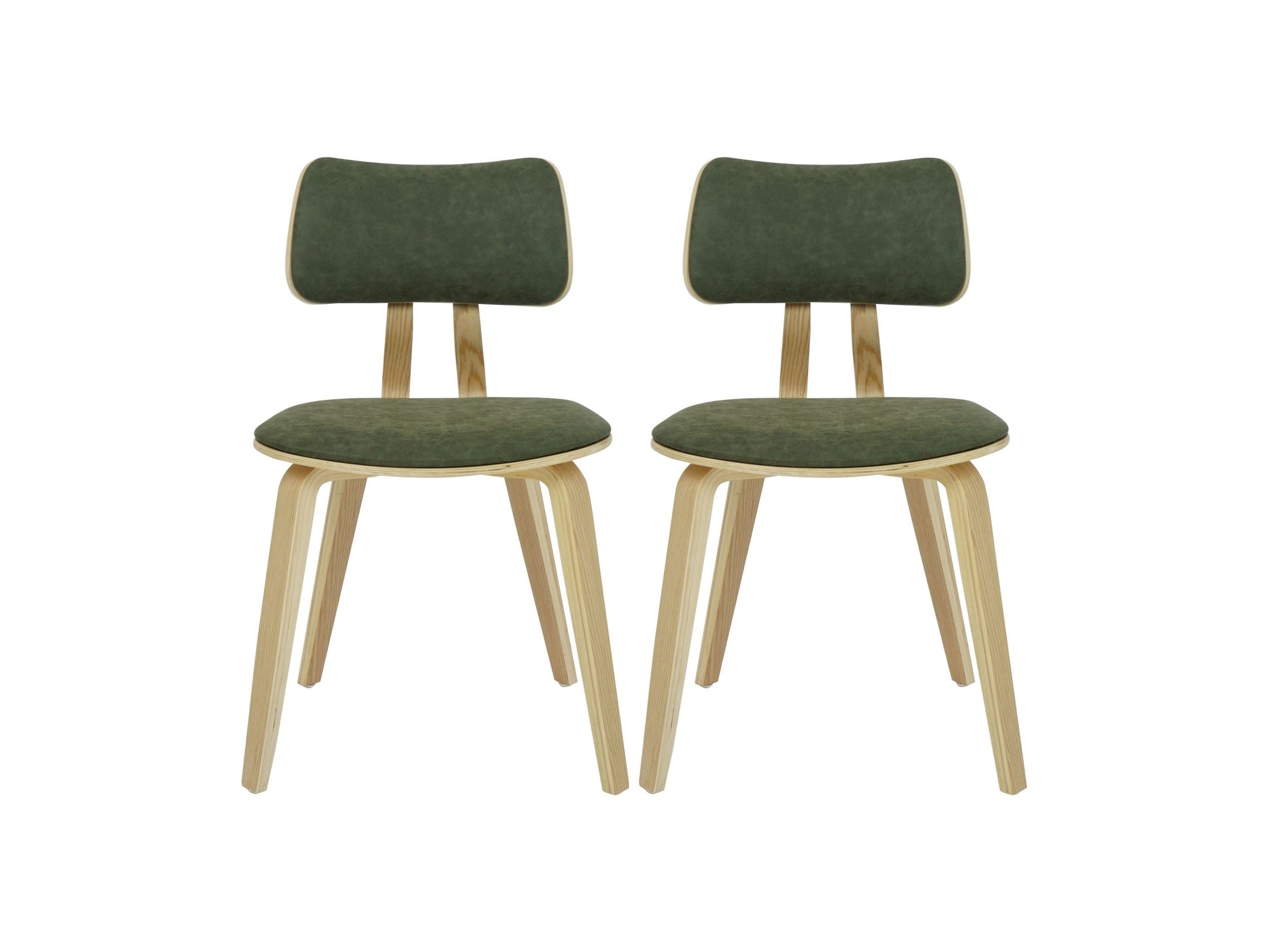 Jaguar - Curved Back Wood Dining Chair With Faux Leather Seat