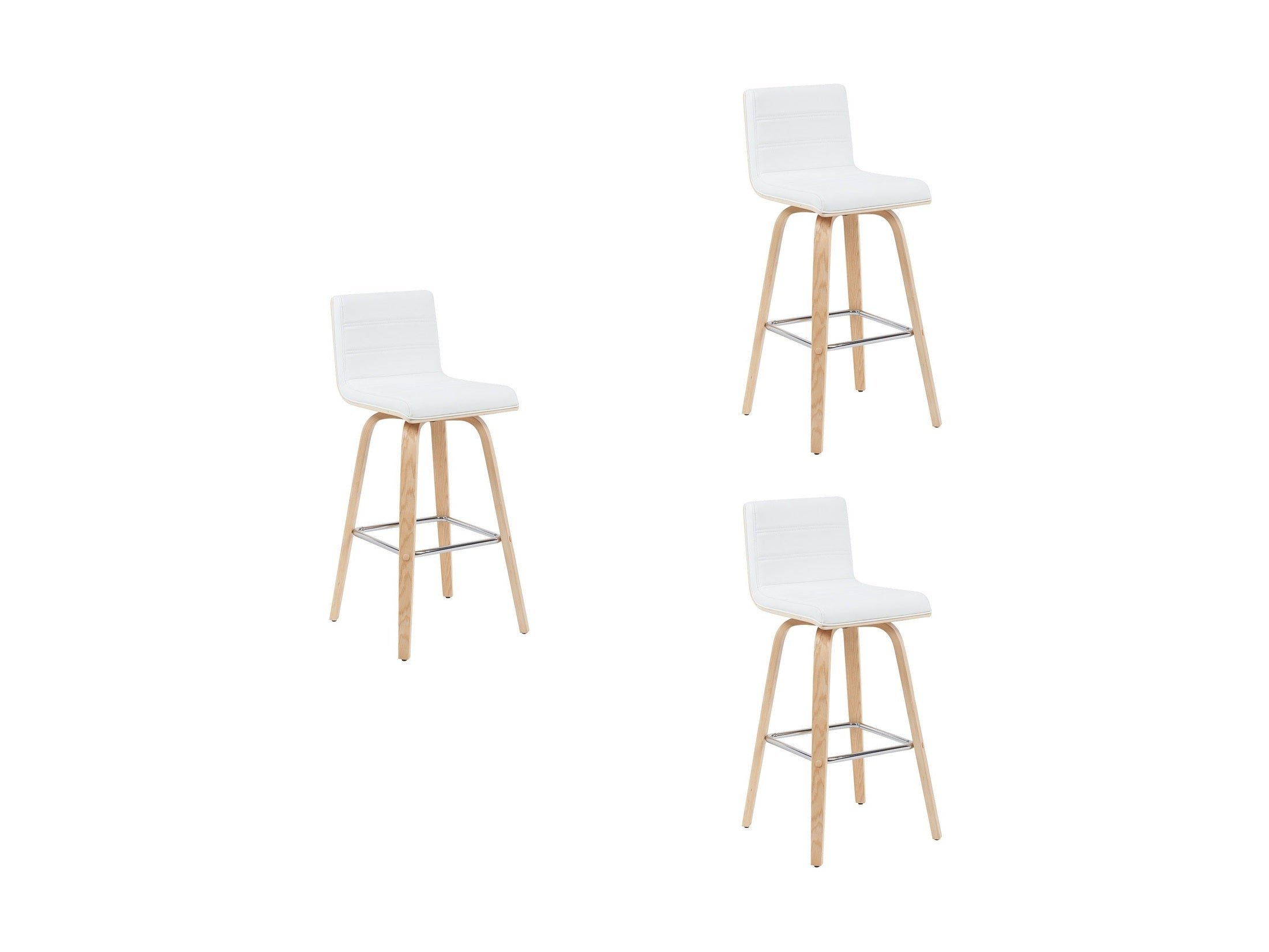 Vienna - Modern Swivel Bar Height Stool - Patterned Oak Wood Frame