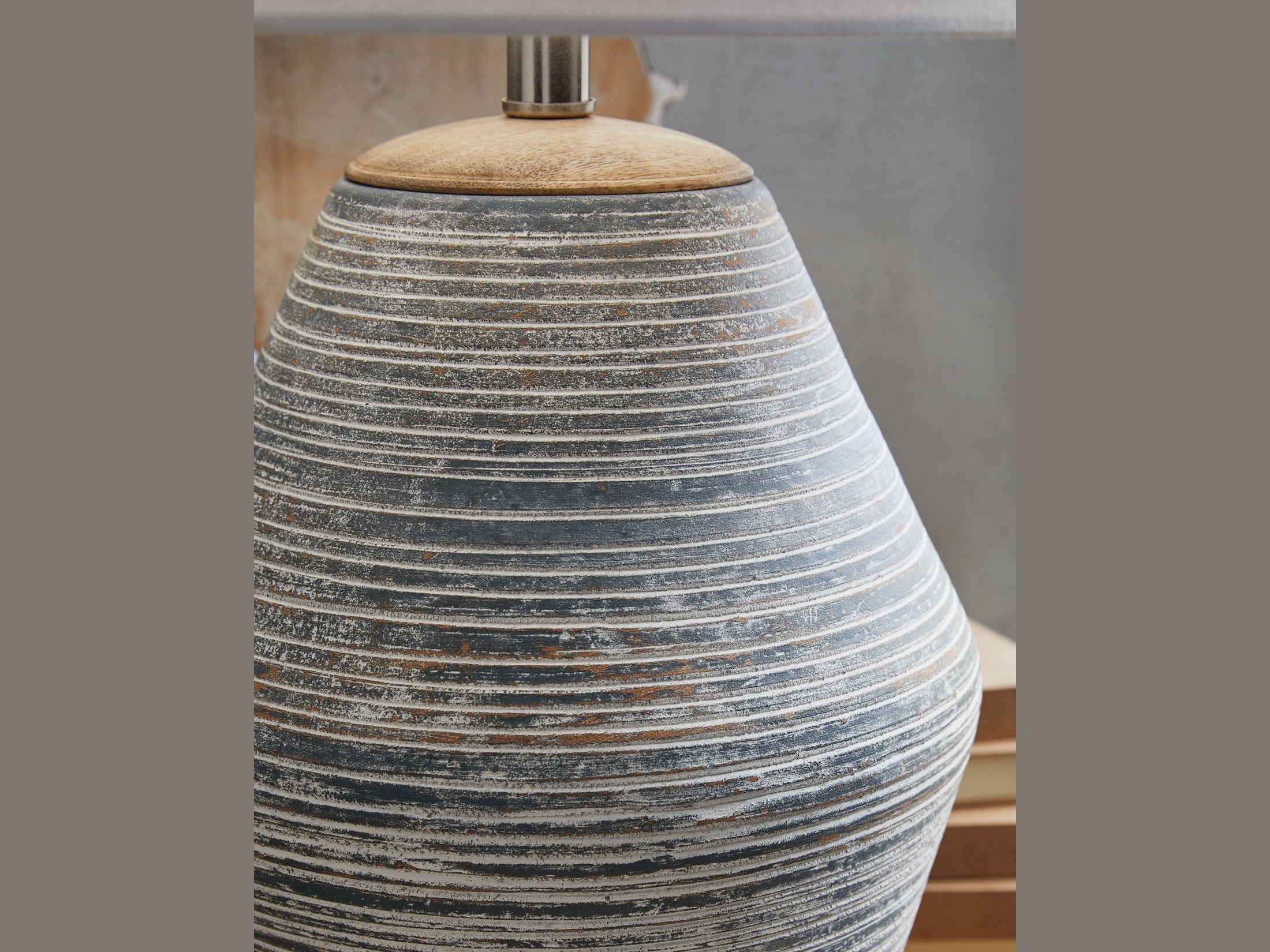 Lawrock - Terracotta Table Lamp - Antique Blue