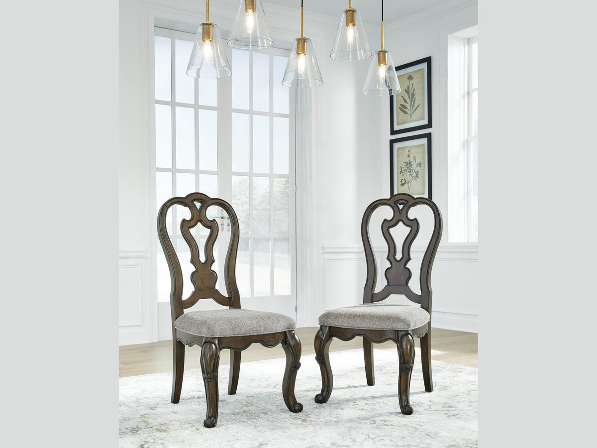 Maylee - Dining Upholstered Side Chair (Set of 2) - Dark Brown