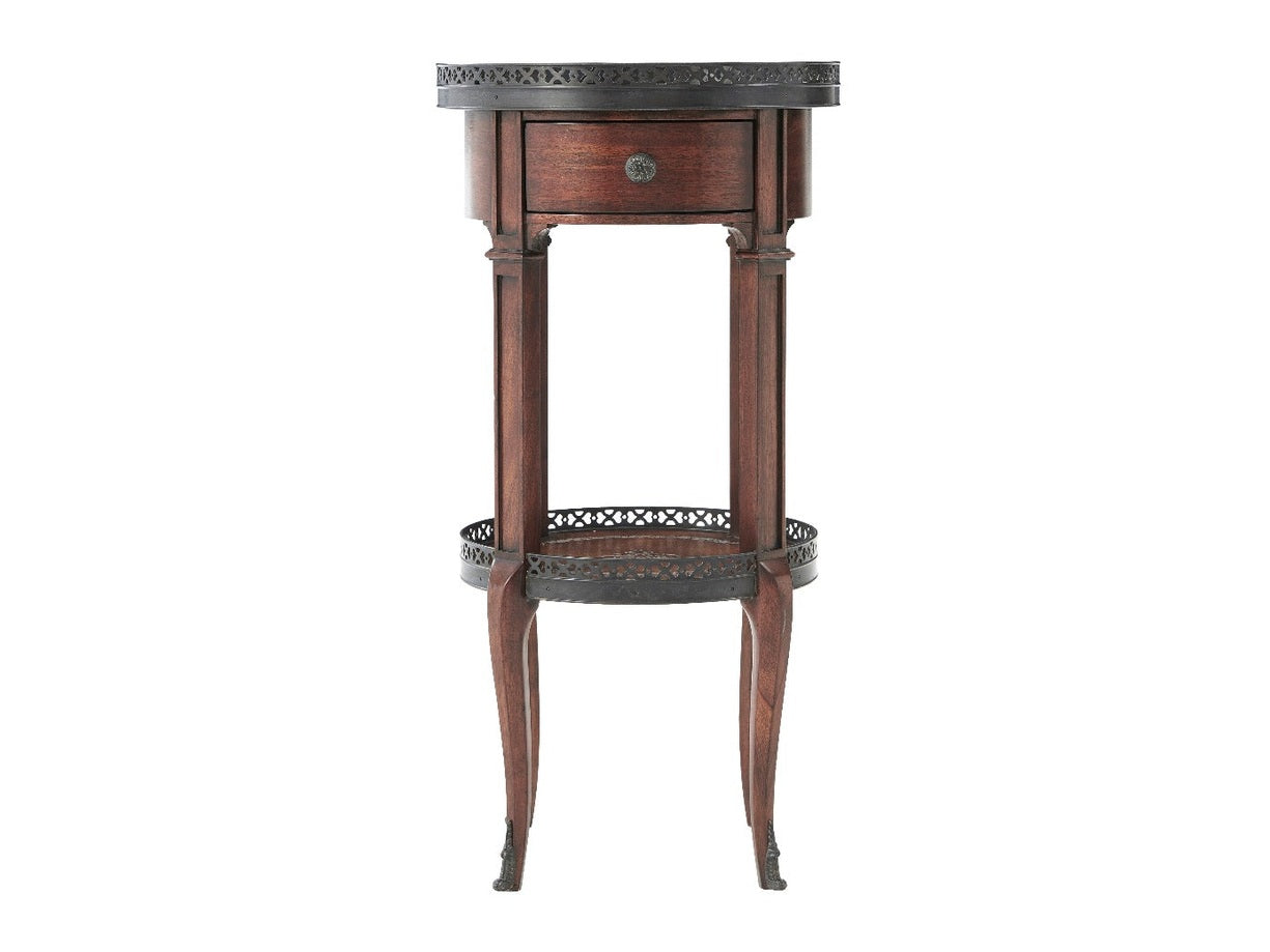 Theodore Alexander Walnut Circle Accent Table