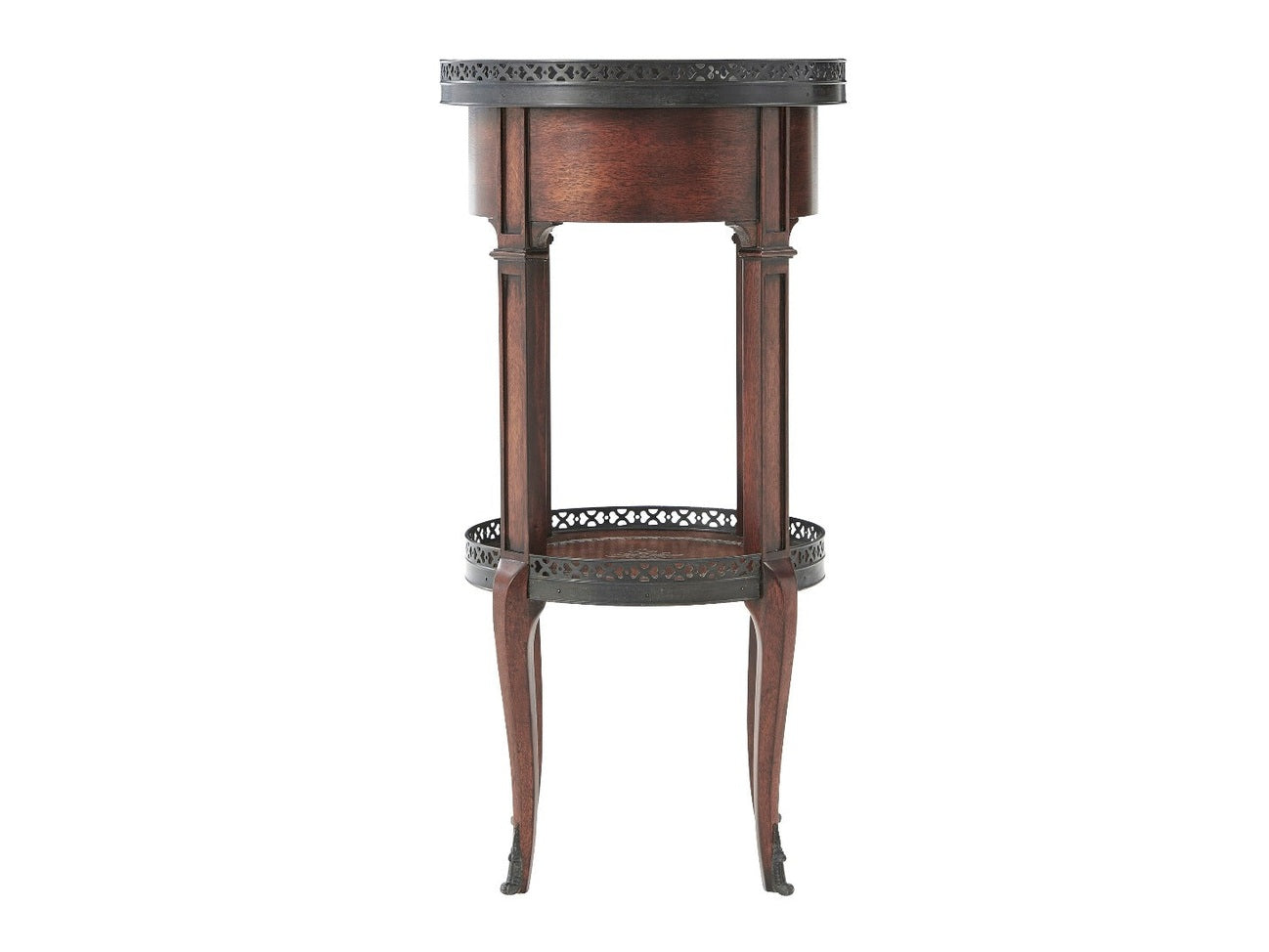 Theodore Alexander Walnut Circle Accent Table