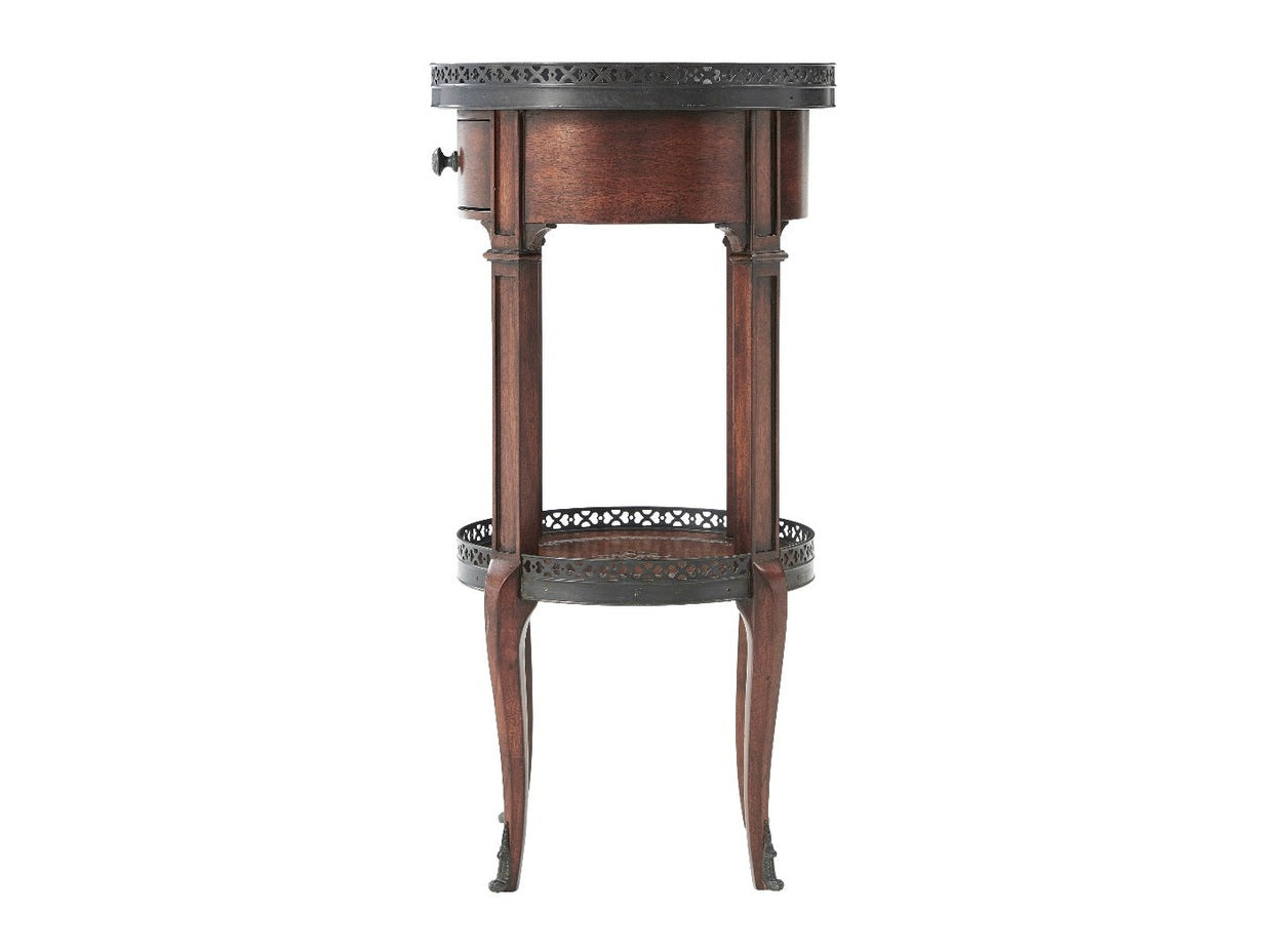 Theodore Alexander Walnut Circle Accent Table