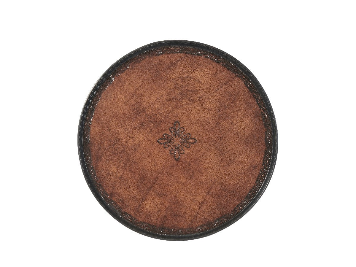 Theodore Alexander Walnut Circle Accent Table