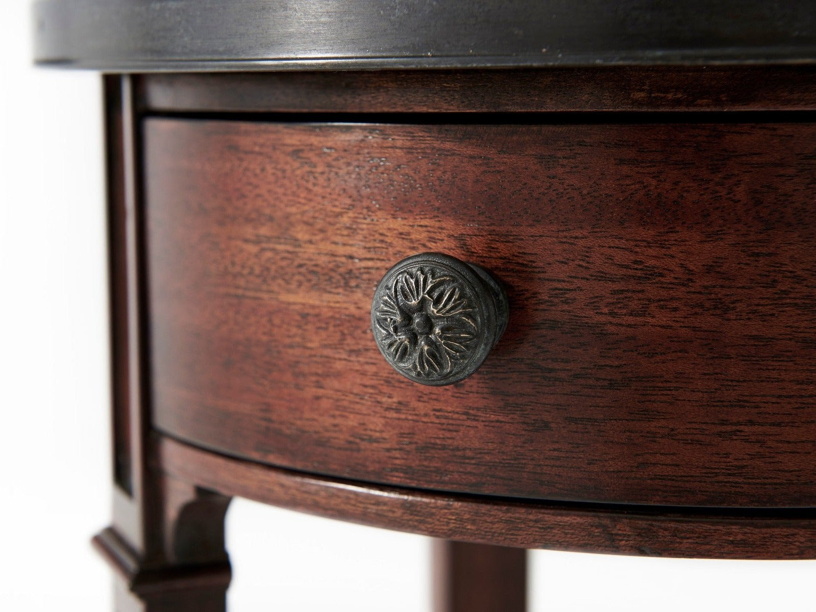 Theodore Alexander Walnut Circle Accent Table