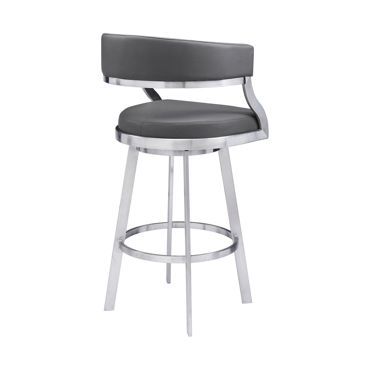 Saturn - Bar Height Bar Stool - Brushed Stainless Steel