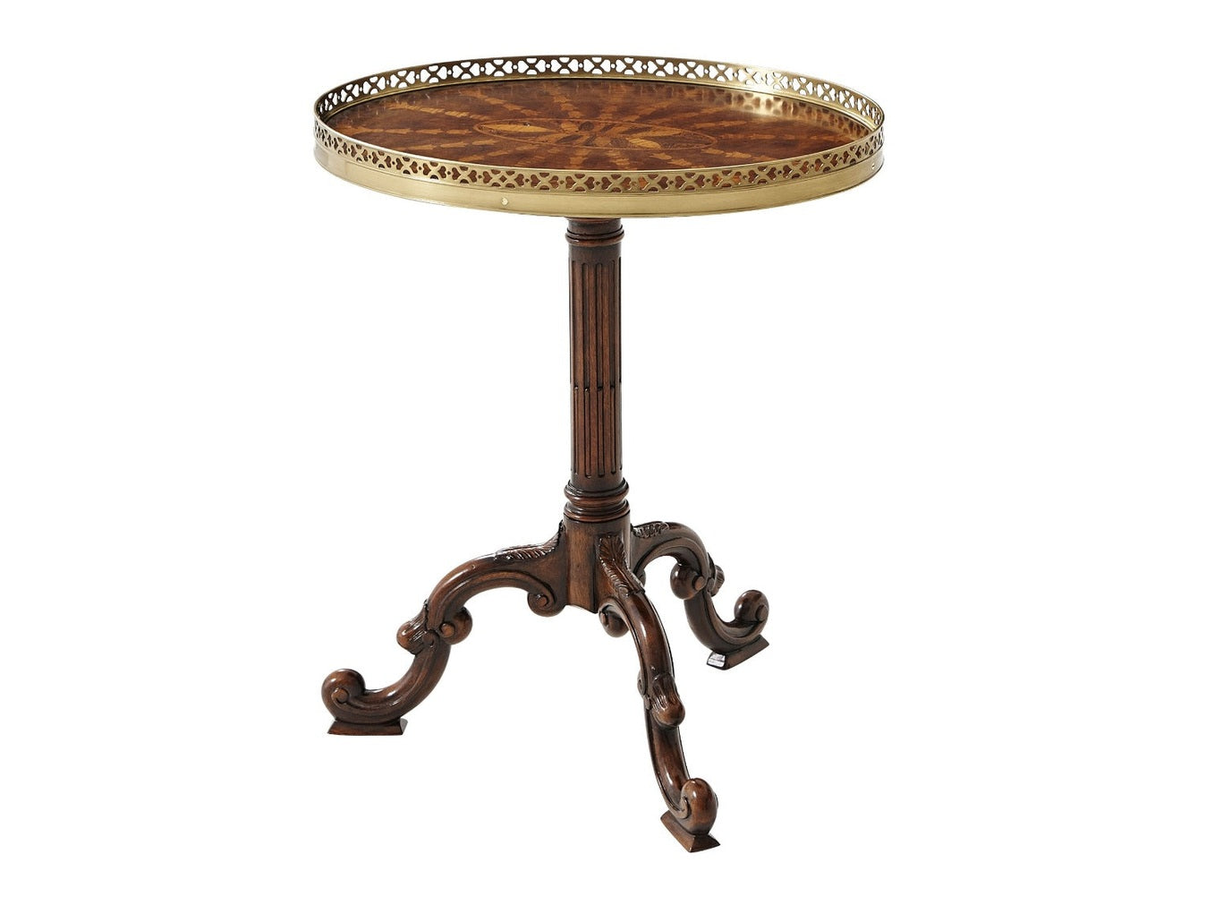 Theodore Alexander Radiating Parquetry Accent Table