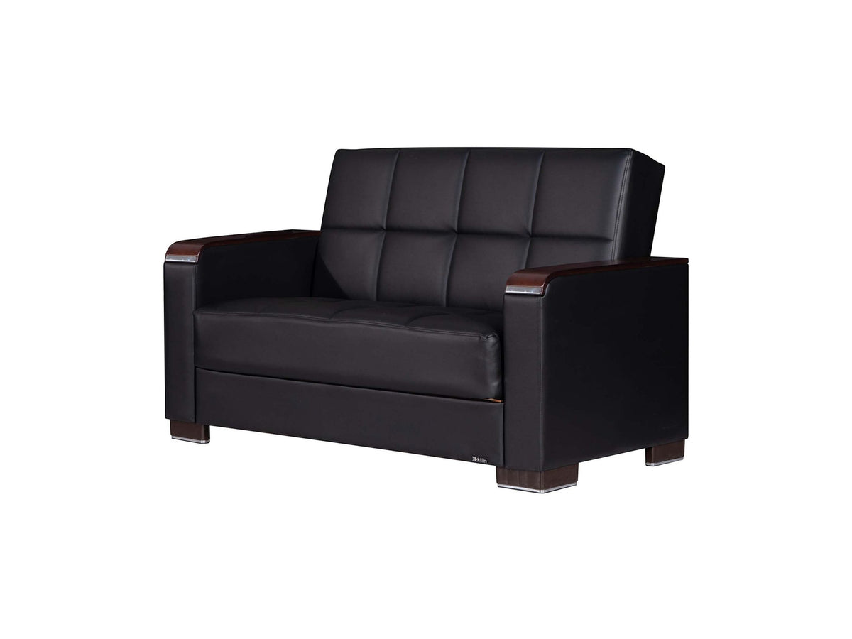 Ottomanson Armada X - Upholstered Convertible Wood Trimmed Loveseat With Storage