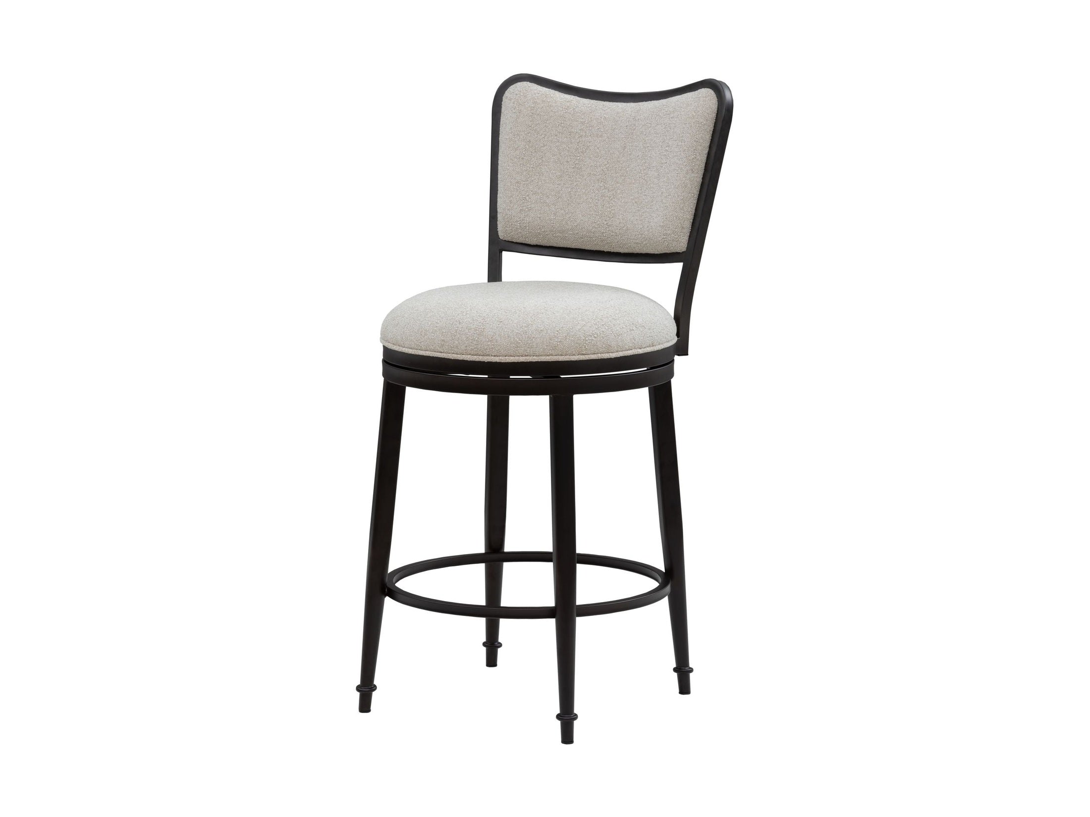Baxter - Steel Frame Fabric Upholstered Swivel Counter Height Barstool