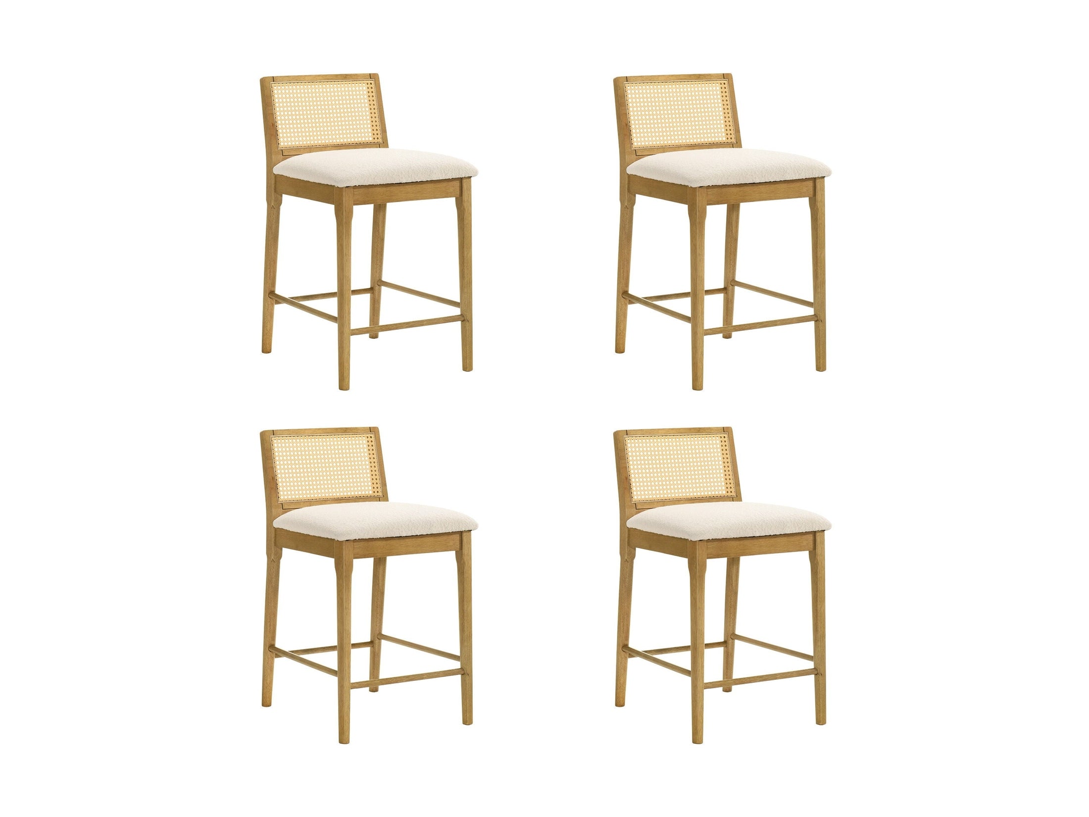 Tobias - Coastal Modern Wood Counter Height Kitchen Bar Stool