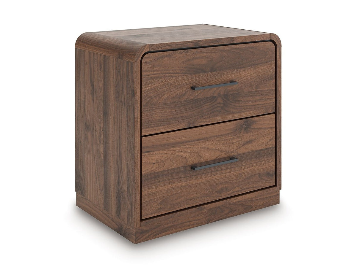 Fortlorn - Two Drawer Night Stand - Walnut Brown