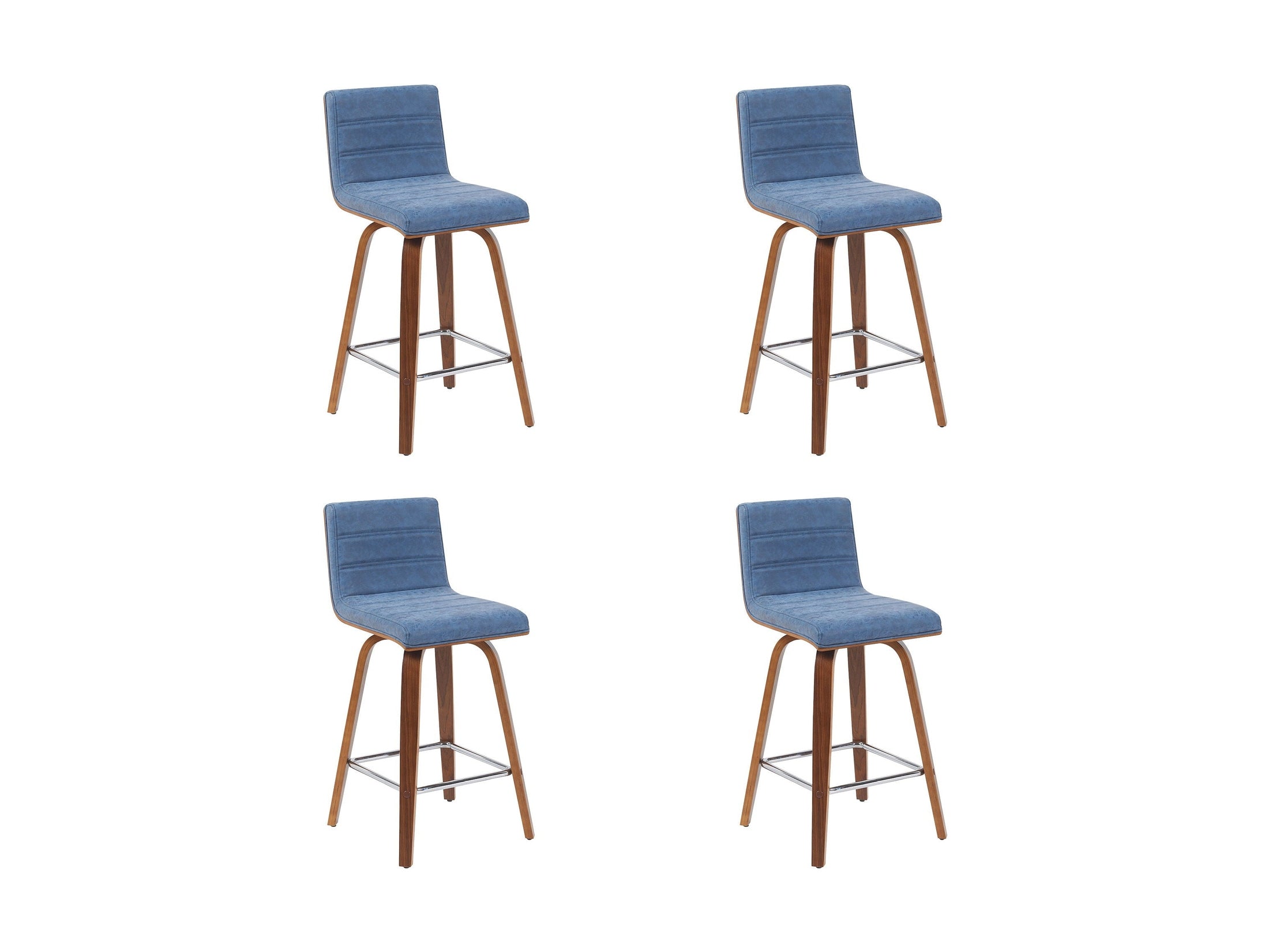 Vienna - Modern Counter Height Swivel Bar Stool - Walnut Finished Wood Frame