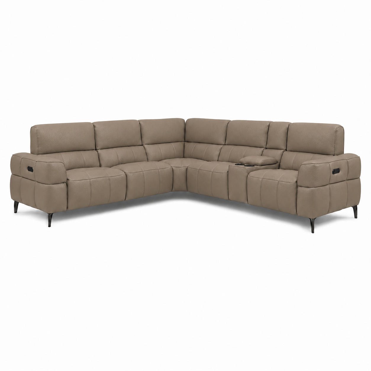 Cubo 6-Piece Sectional Sofa with Recliners, Leather