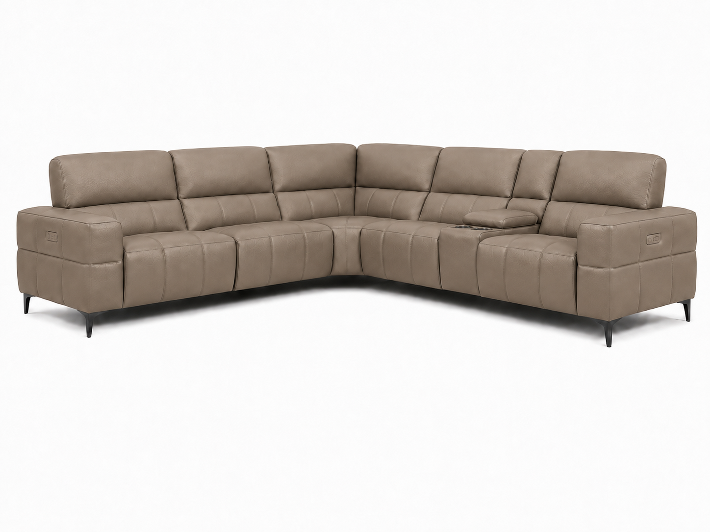 Cubo 6-Piece Sectional Sofa with Recliners, Leather