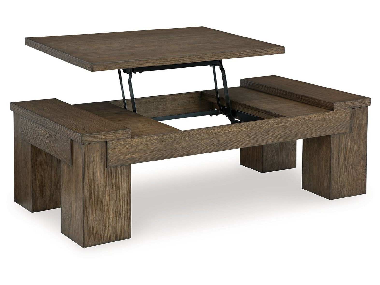 Rosswain - Lift Top Cocktail Table - Warm Brown