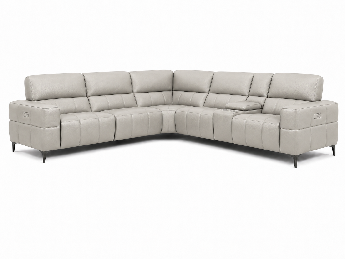 Cubo 6-Piece Sectional Sofa with Recliners, Leather