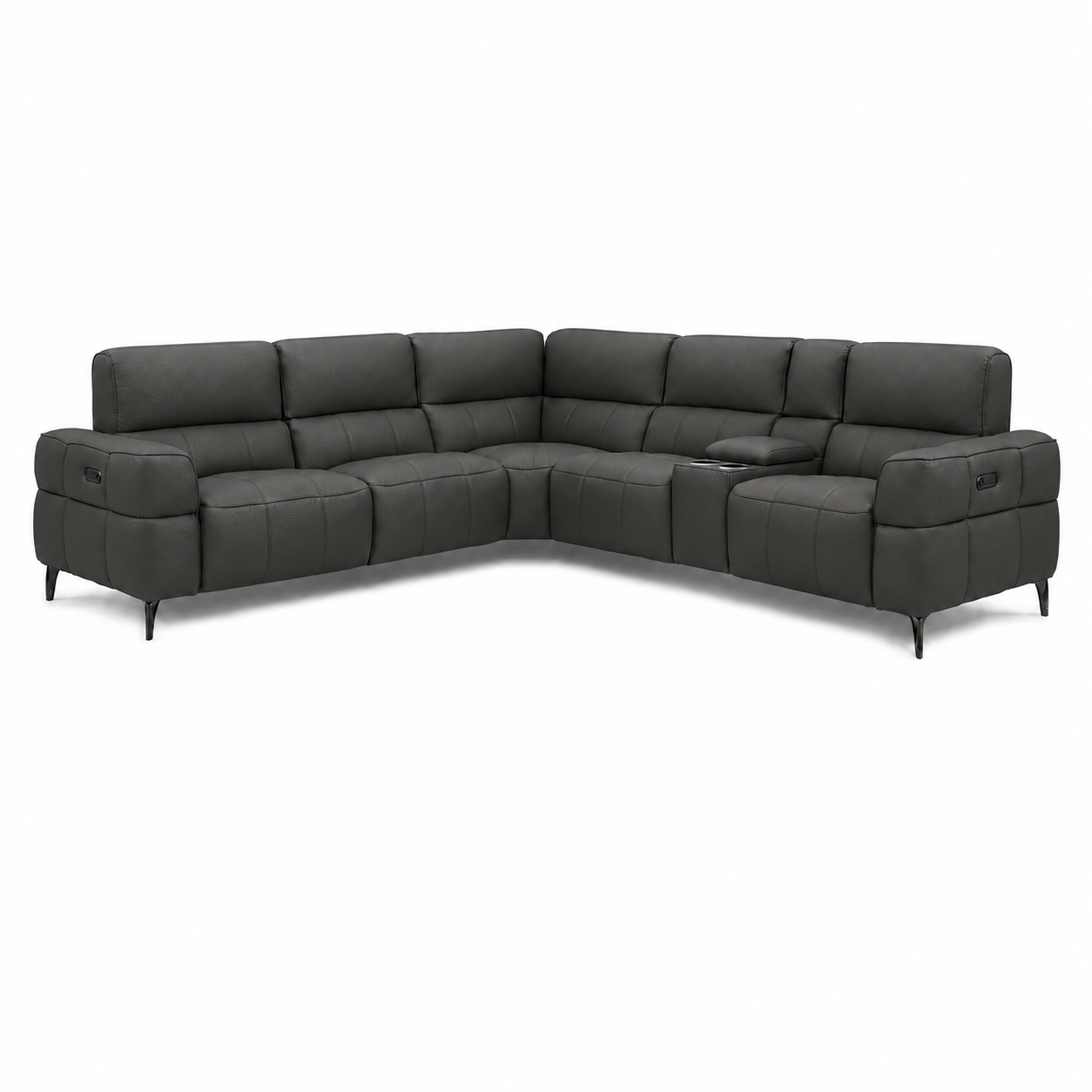 Cubo 6-Piece Sectional Sofa with Recliners, Leather