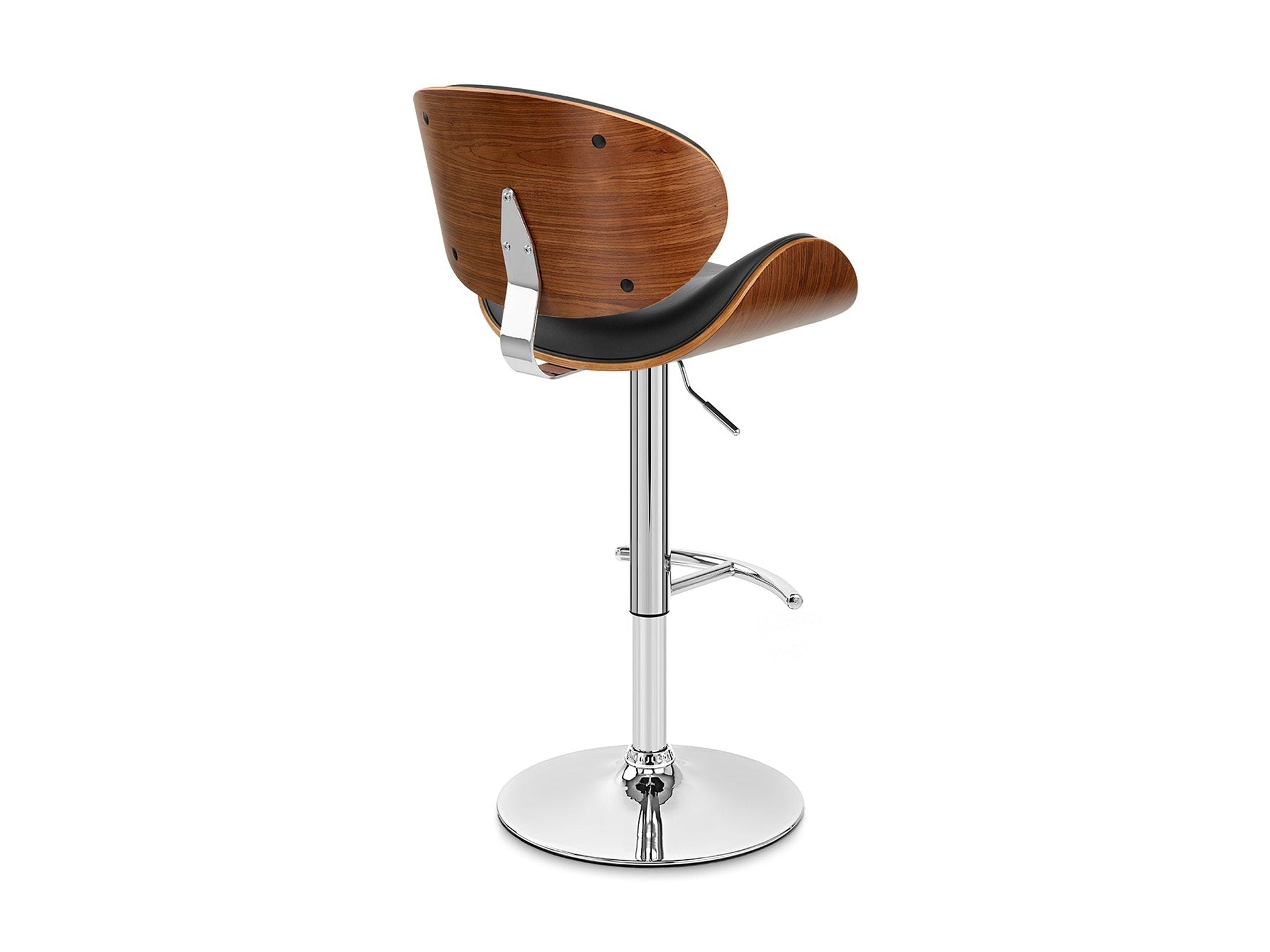 Naples - Adjustable Height Swivel Bar Stool - Walnut / Black