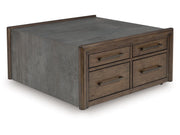 Kallenny - Square Cocktail Table - Brown / Gray