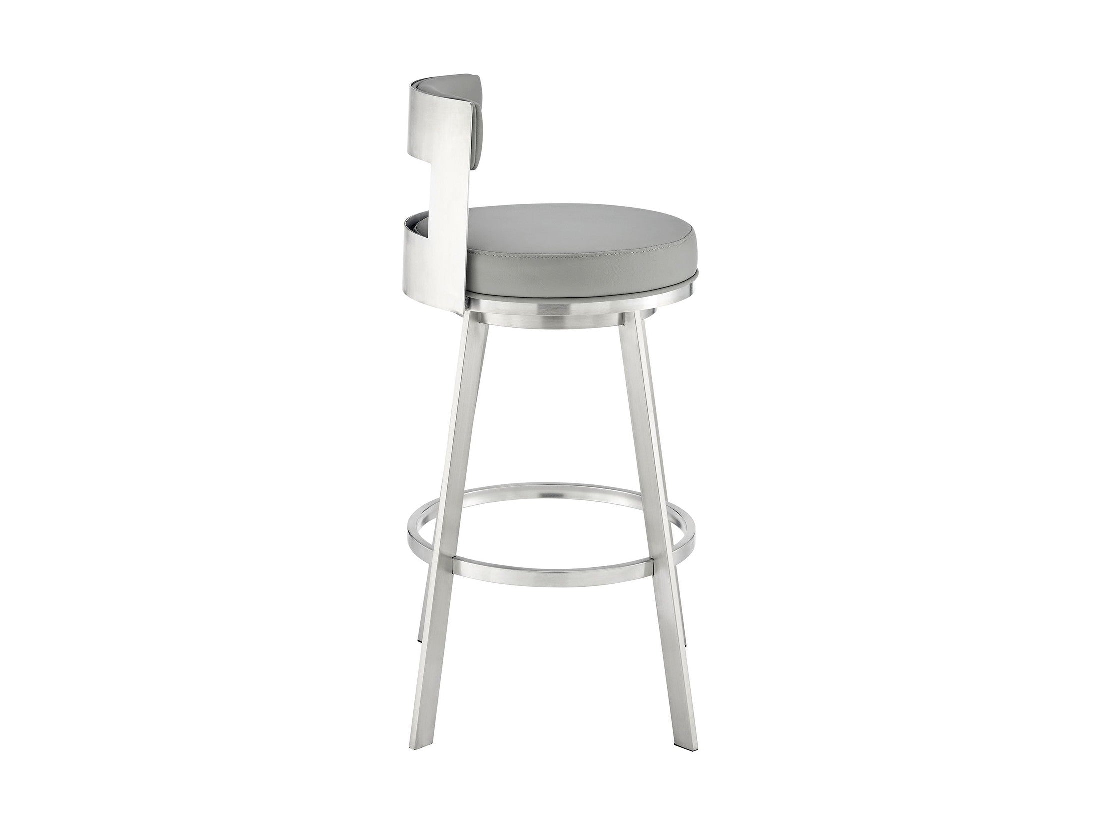 Flynn - Swivel Bar Stool - Brushed Steel