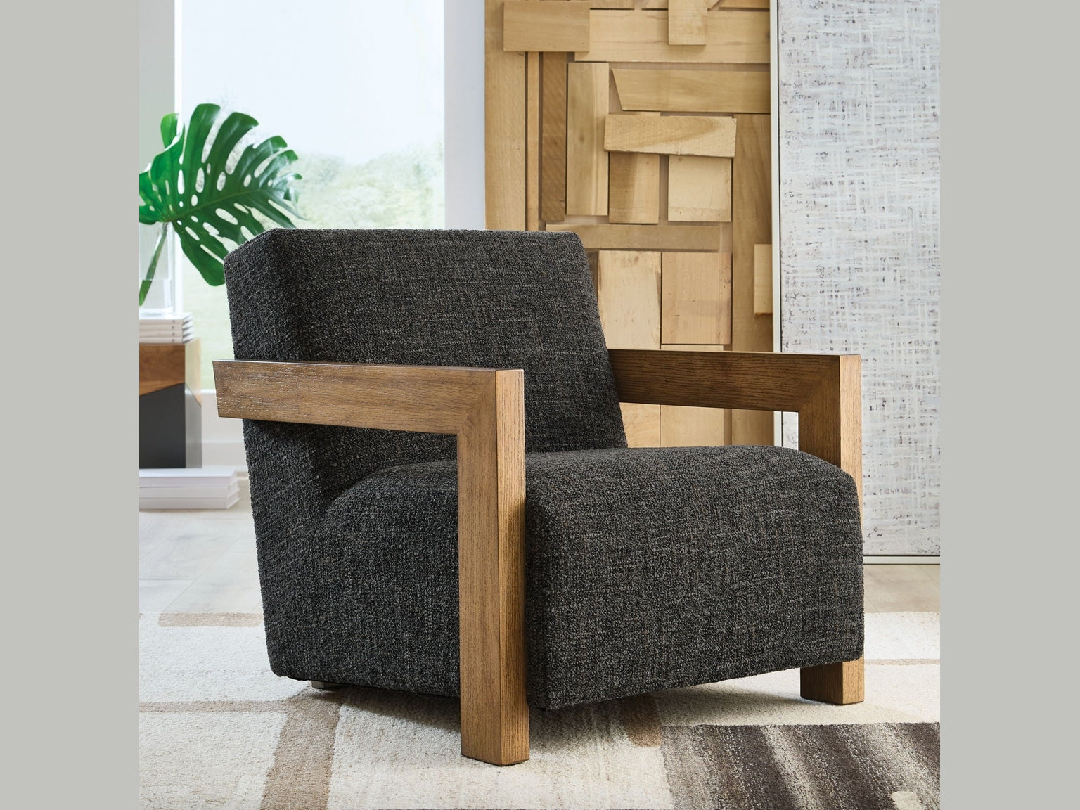 Dorney - Accent Chair - Charcoal / Brown