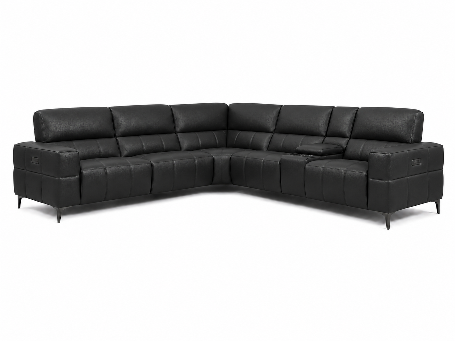 Cubo 6-Piece Sectional Sofa with Recliners, Leather