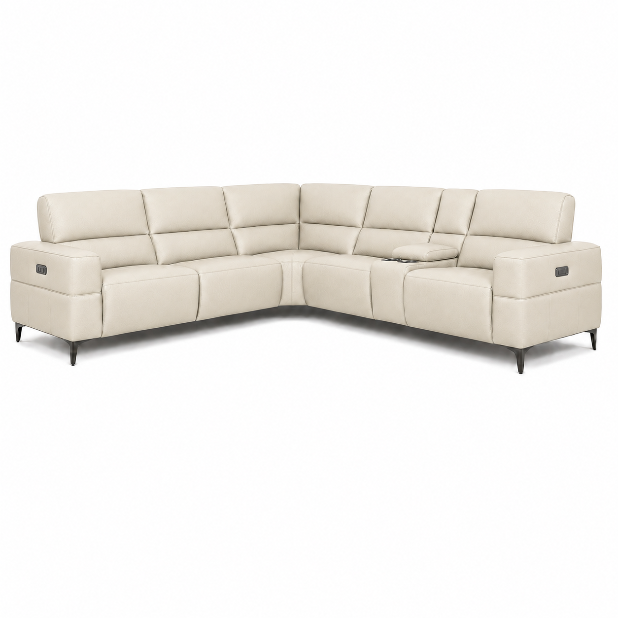 Cubo 6-Piece Sectional Sofa with Recliners, Leather