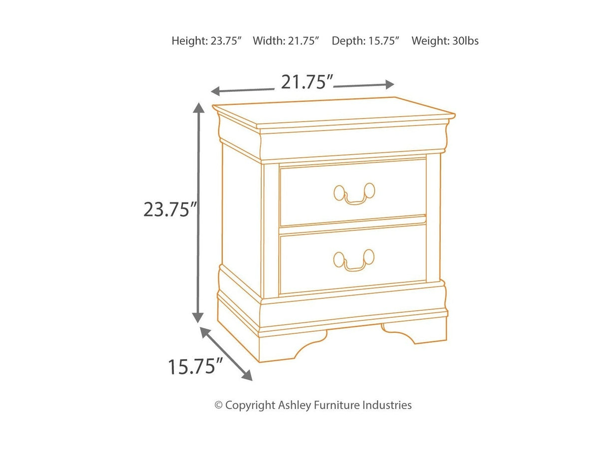 Alisdair - Two Drawer Night Stand - Reddish Brown