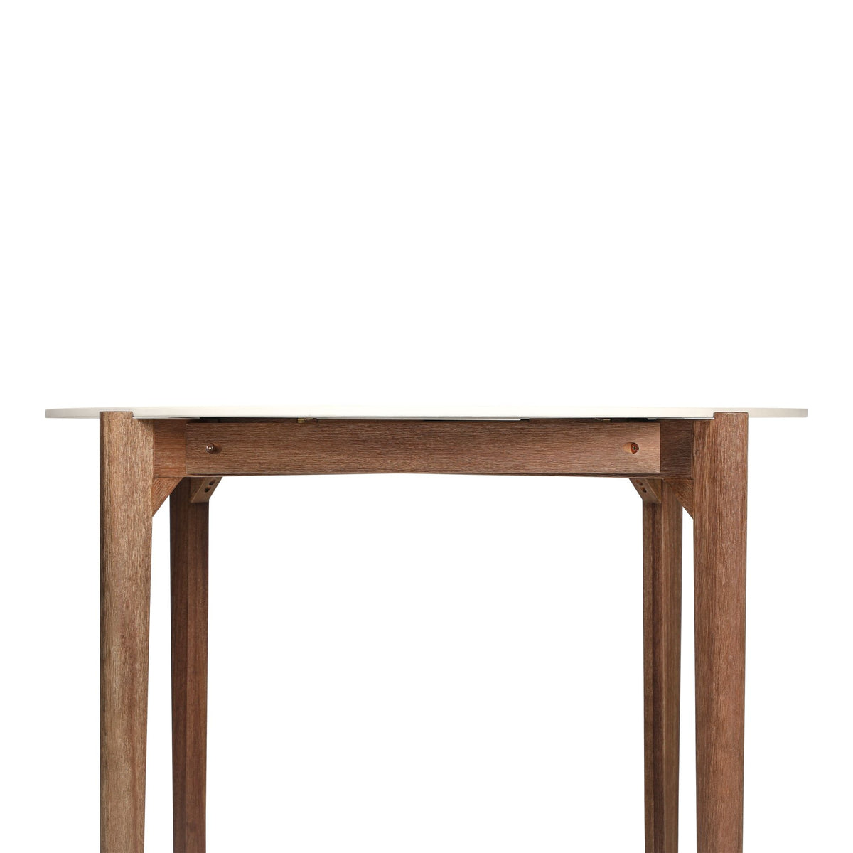 Cove - 42" Round Superstone Outdoor Dining Table, Seats 4 - White & Eucalyptus