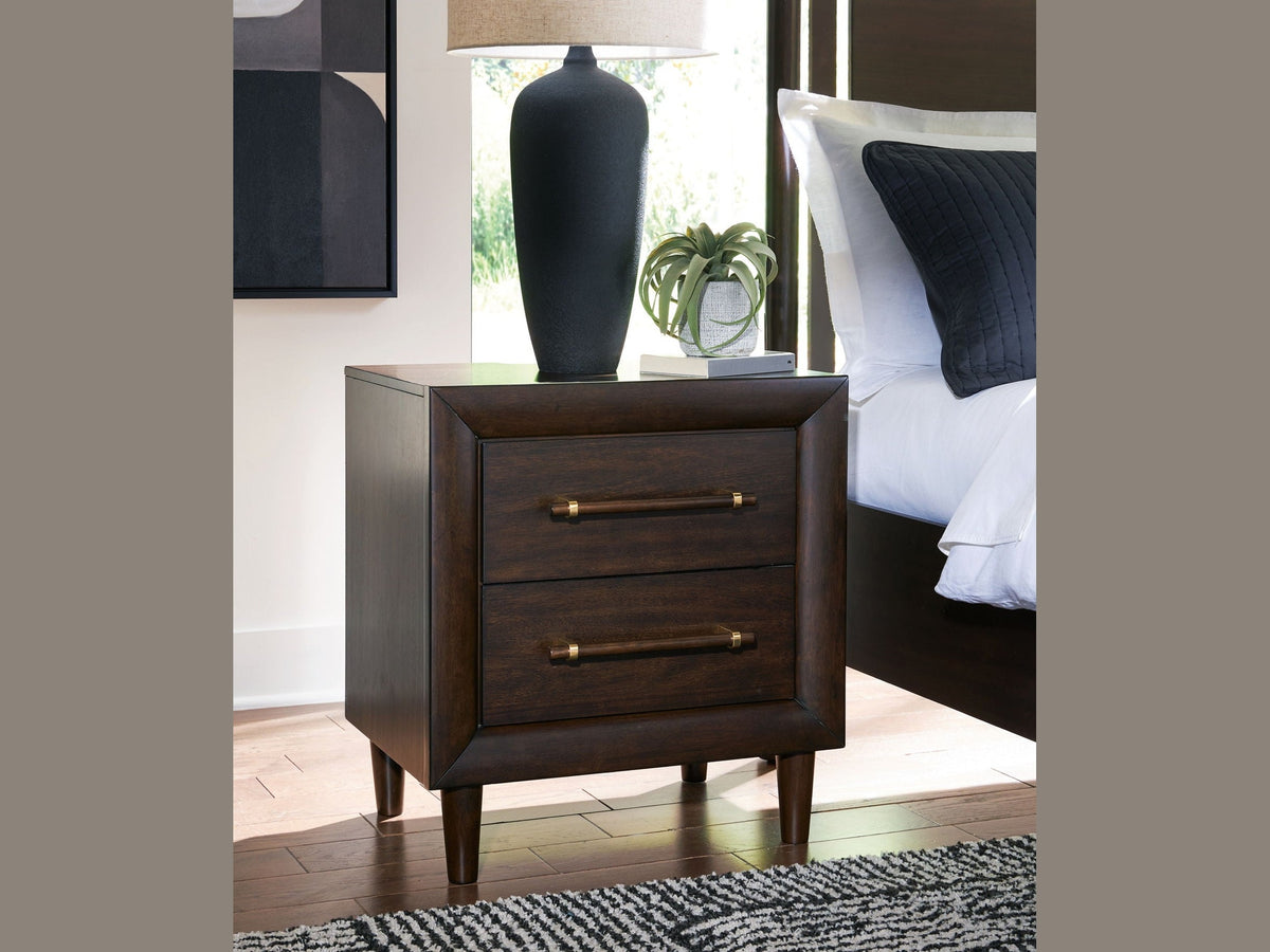 Dantenton - Two Drawer Night Stand - Merlot