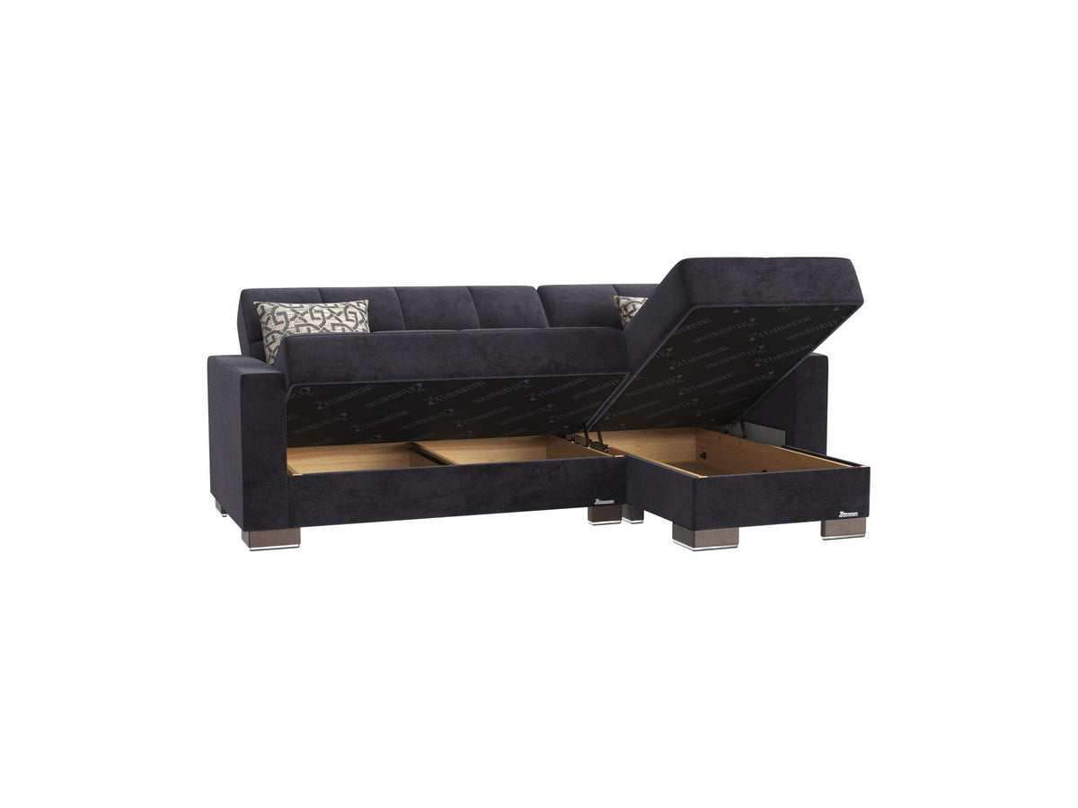 Ottomanson Armada - Upholstered Convertible Chaise Lounge With Storage - Microfiber