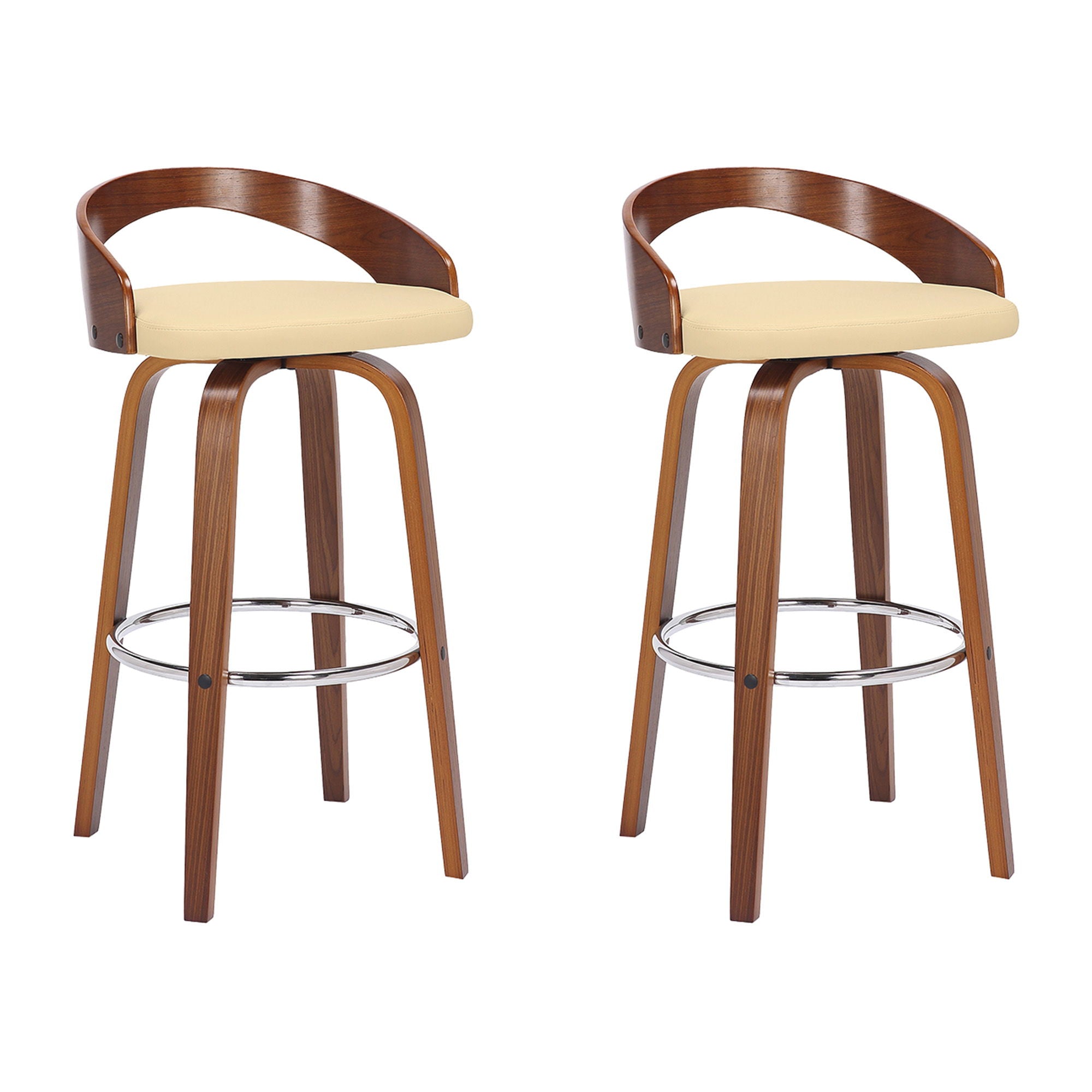 Sonia - 30" Bar Height Swivel Bar Stool - Walnut Wood