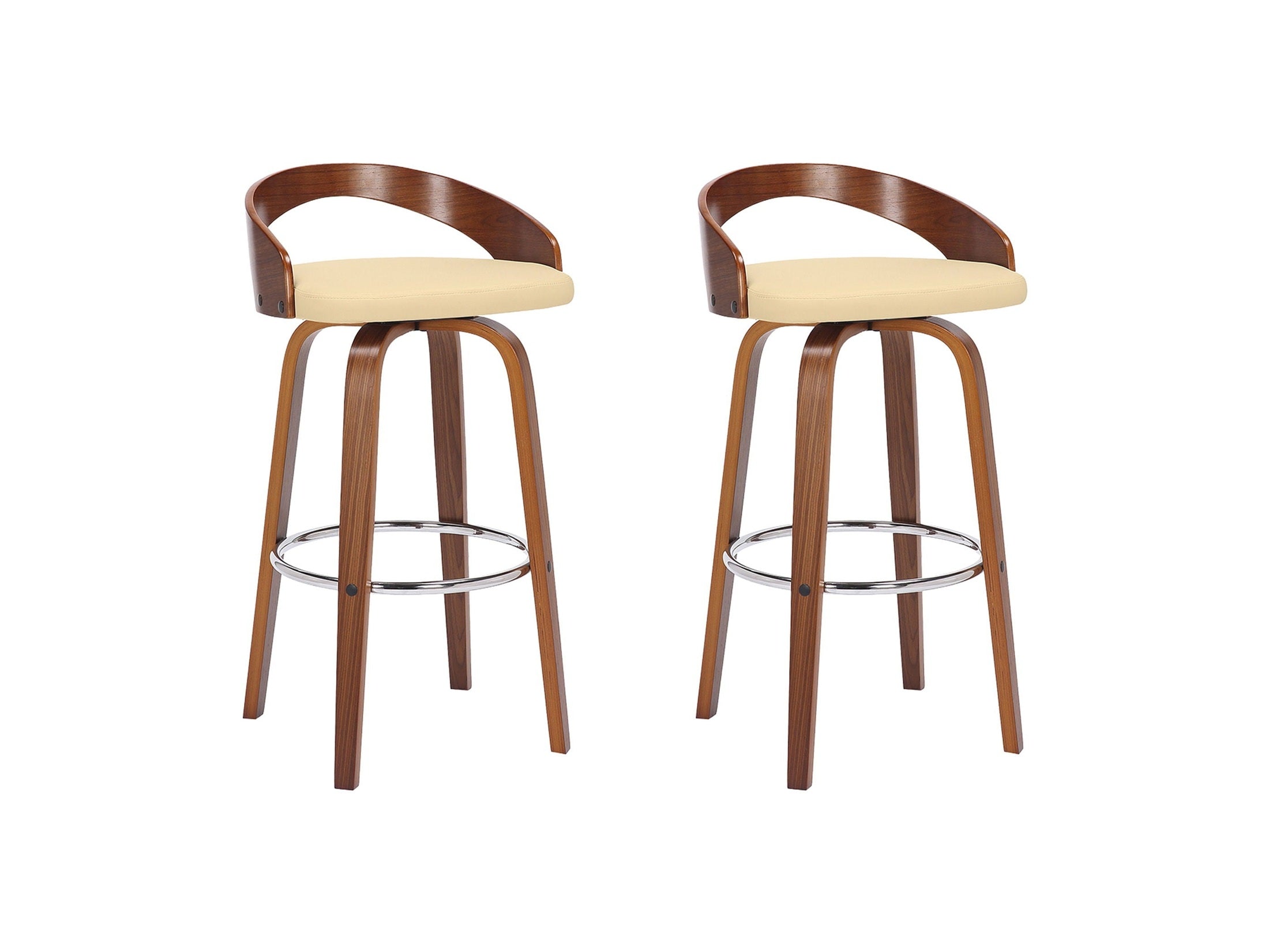 Sonia - 30" Bar Height Swivel Bar Stool - Walnut Wood