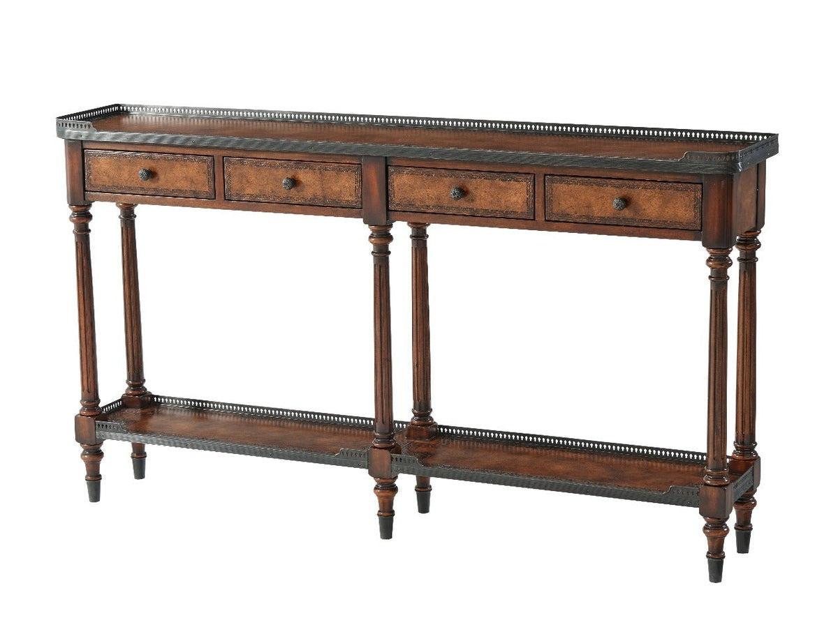 Theodore Alexander The Louis XVI Leather Console Table