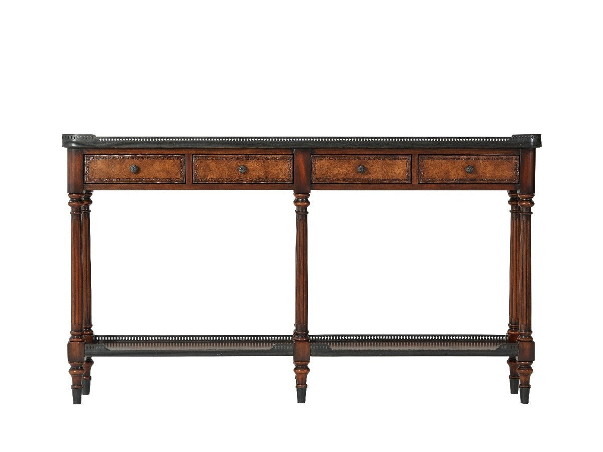 Theodore Alexander The Louis XVI Leather Console Table